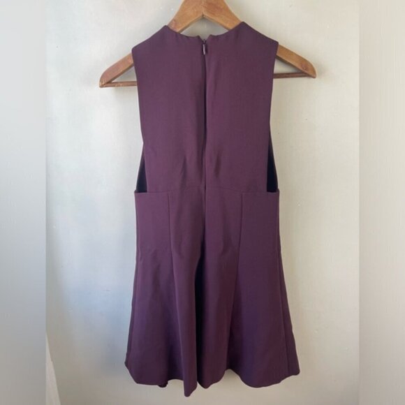 Aritzia Wilfred Burgundy Montbrun Dress fit and flare sleeveless plunge size 2 - Picture 3 of 10